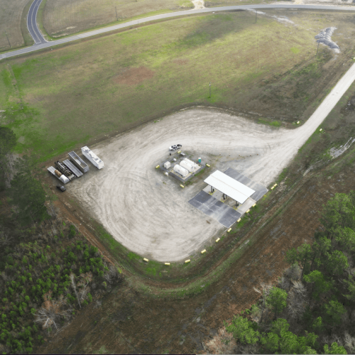 Aerial shot of MW Collins fuel depot
